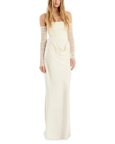 Rotate Birger Christensen Ruched Maxi Dress In Animal Print