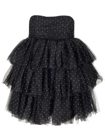 Rotate Birger Christensen Ruched Mini Dress In Black