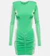 Rotate Birger Christensen Ruched Minidress In Island Green