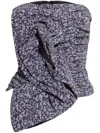 Rotate Birger Christensen Rotate Asymmetric Hem Ruched Strapless Top In Purple