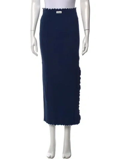 Pre-owned Rotate Birger Christensen Ruffle Embellishment Long Skirt In Blue