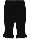 Rotate Birger Christensen Ruffle-hem Capris In Black