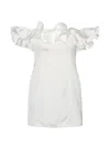 Rotate Birger Christensen ラッフルサテンミニドレス In White