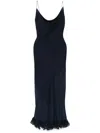 Rotate Birger Christensen Rotate Chiffon Ruffle Slip Dress In Blue