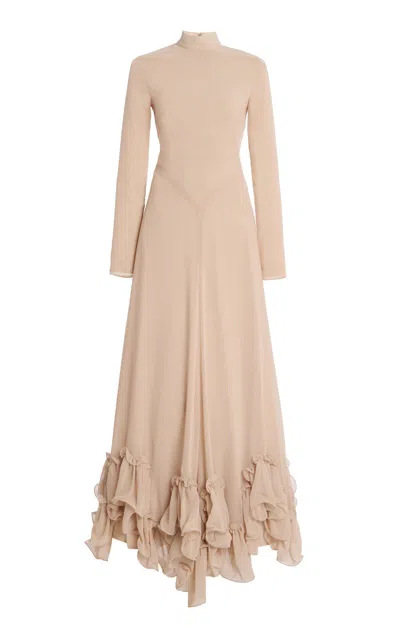 Rotate Birger Christensen Ruffled Chiffon Maxi Dress