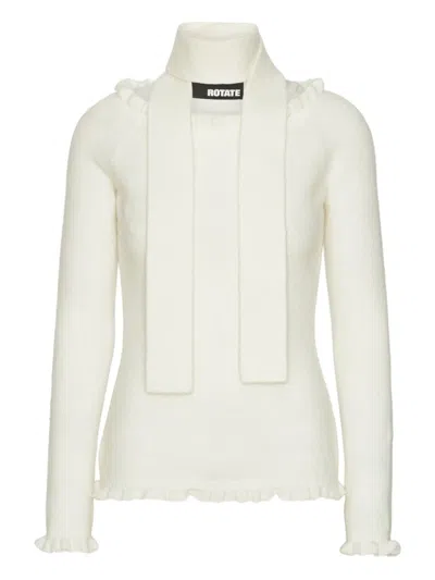 Rotate Birger Christensen Ruffled-detail Off-shoulder Top In White