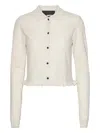 Rotate Birger Christensen Ruffled-hem Cardigan In White
