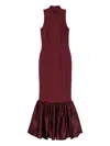 Rotate Birger Christensen Ruffled-hem Maxi Dress In Burgundy
