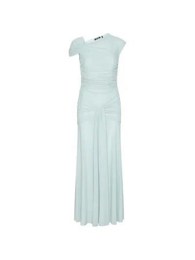 Rotate Birger Christensen Maxi Asymmetric Dress Light Blue
