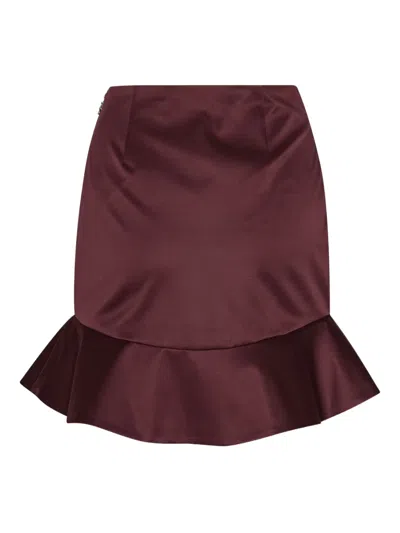 Rotate Birger Christensen Ruffled Mini Skirt In Red