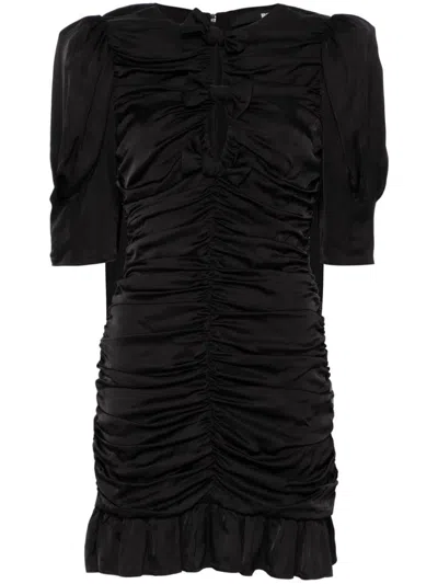 Rotate Birger Christensen Women's Draped Satin Mini Dress In Black