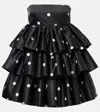 Rotate Birger Christensen Rotate Satin Ruffled Mini Dress In Black