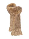 Rotate Birger Christensen Plush Faux Fur Scarf In Rich Nougat In Brown