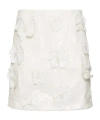 Rotate Birger Christensen Mini White Skirt With Flowers And Sequins