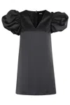 Rotate Birger Christensen Mini Dress With V-neckline And Puff Sleeves