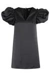 Rotate Birger Christensen Mini Dress With V-neckline And Puff Sleeves
