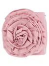 Rotate Birger Christensen Floral-appliqué Satin Mini Skirt In Pink