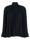 Rotate Birger Christensen Satin Bow Blouse In Blue