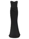Rotate Birger Christensen Satin Corset Maxi Dress In Black