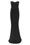 Rotate Birger Christensen Rotate Strapless Black Evening Dress With Fitted Bodice And Flowing Skirt In Black