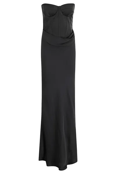 ROTATE BIRGER CHRISTENSEN SATIN CORSET MAXI DRESS