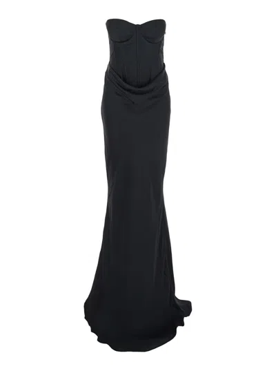 ROTATE BIRGER CHRISTENSEN SATIN CORSET MAXI DRESS