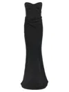 Rotate Birger Christensen Rotate Strapless Black Evening Dress With Fitted Bodice And Flowing Skirt In Black