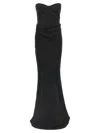 Rotate Birger Christensen Rotate Strapless Black Evening Dress With Fitted Bodice And Flowing Skirt In Black