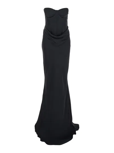 ROTATE BIRGER CHRISTENSEN SATIN CORSET MAXI DRESS