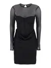 Rotate Birger Christensen Satin Corset Mini Dress In Black