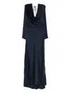Rotate Birger Christensen Satin Cowl-neck Maxi Dress In Blue