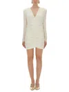 Rotate Birger Christensen Rotate Birgerchristensen Satin Gathered Mini Dress In White