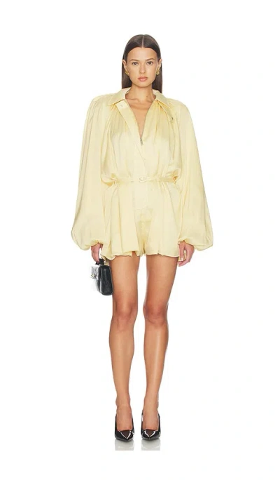 Rotate Birger Christensen Satin Jumpsuit In Yellow