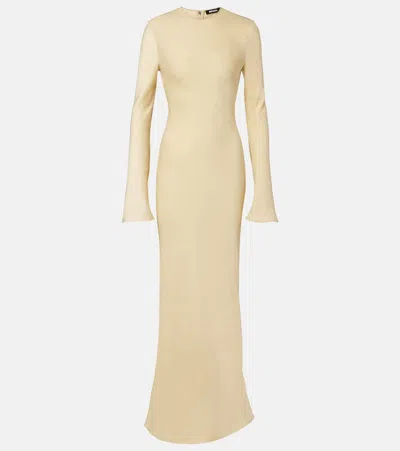 Rotate Birger Christensen Satin Maxi Dress In Neutral