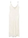 Rotate Birger Christensen Satin Midi Dress In Neutrals