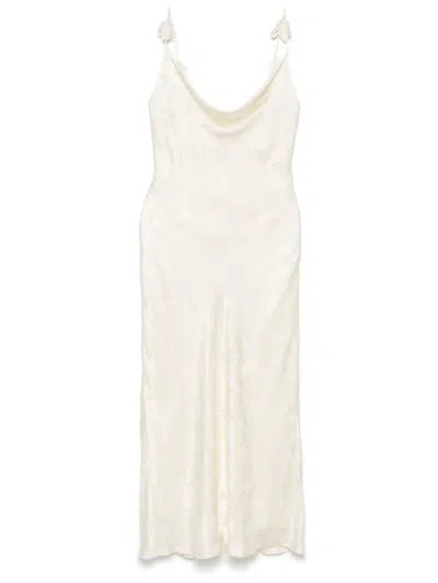 Rotate Birger Christensen Satin Midi Dress In White