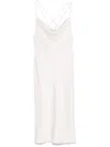 Rotate Birger Christensen Satin Midi Slip Dress In Neutrals
