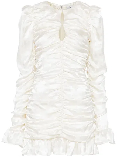 Rotate Birger Christensen Satin Mini Dress In 中性色