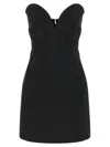 Rotate Birger Christensen Black Satin Mini Dress With Sweetheart Neckline In Black