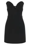 Rotate Birger Christensen Black Satin Mini Dress With Sweetheart Neckline In Black