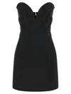 Rotate Birger Christensen Black Satin Mini Dress With Sweetheart Neckline In Black