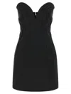 Rotate Birger Christensen Black Satin Mini Dress With Sweetheart Neckline In Black