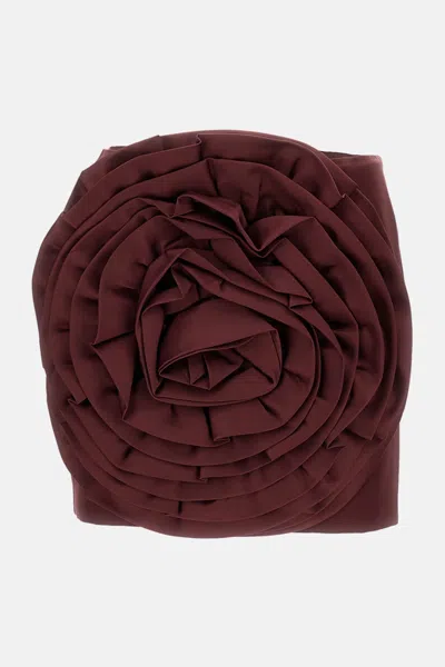 Rotate Birger Christensen Satin Mini Skirt In Burgundy