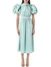 Rotate Birger Christensen Rotate Birgerchristensen Satin Puff Midi Dress In Celeste