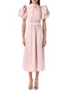 Rotate Birger Christensen Rotate Satin Puff Midi Dress In Poytpourry Rose