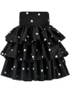 Rotate Birger Christensen Rotate Satin Ruffled Mini Dress In Black