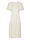 Rotate Birger Christensen Satin Slit Midi Dress In White