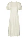 Rotate Birger Christensen Satin Slit Midi Dress In White