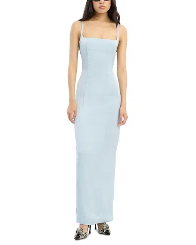 Rotate Birger Christensen Satin Strap Maxi Dress In Blue