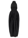 Rotate Birger Christensen Satin Taffeta Maxi Dress In Black